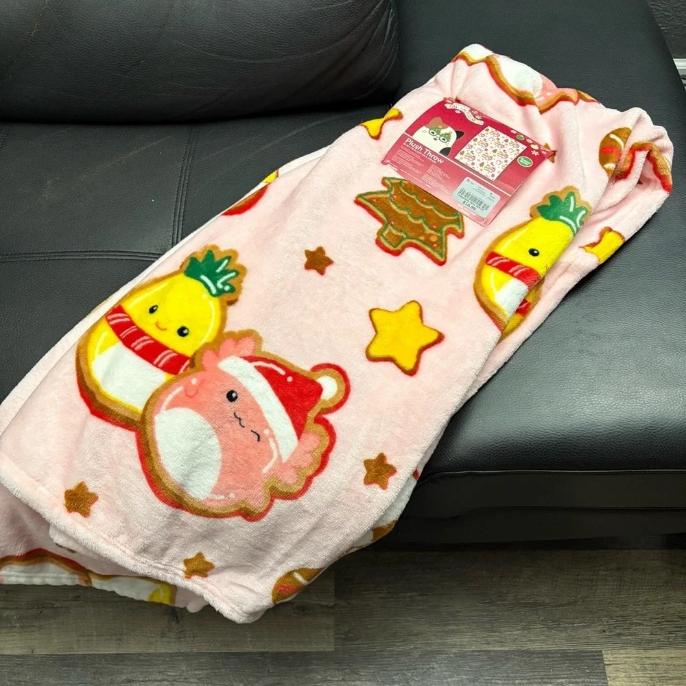 Squishmallows Christmas plush blanket throw NWT